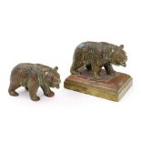 A pair of gilt bronze figures of standing bears, late 19th/early 20th century,