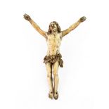 An ivory carving of Christ crucified, 19th century, 16.5cm high.