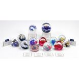 A collection of thirteen modern Caithness glass paperweights, Collectors Club Reflections 91-95,