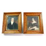 English School, 19th Century, A portrait of John Swinford of Minster Abbey, and another of his wife,