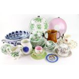 A Tuscan china green dragon pattern part tea service, 20 pieces,