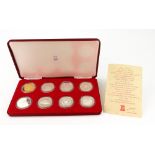 A cased set of seven silver proof crowns to Commemorate the Silver Jubilee of Elizabeth II 1977,