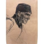 Max Liebermann (1847-1935), Head study, lithograph, signed in pencil, 28cm x 20cm.