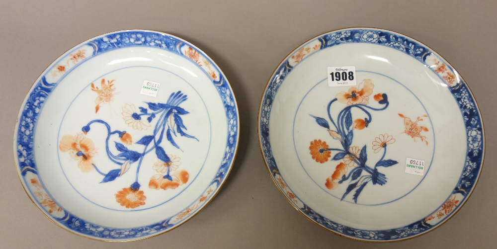 A pair of Chinese Imari plates, first half 18th century,