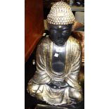 Collectables, including; a gilt wood Buddha lamp, a mahogany mantel clock, two Lladro figures,