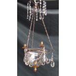 A George III style ormolu and glass chandelier,
