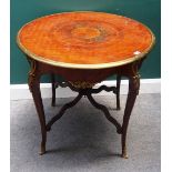 A late 19th century French kingwood occasional table,