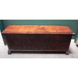 A large 18th century and later Middle Eastern cedar wood coffer,