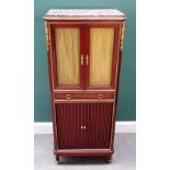 A Louis XVI style gilt metal mounted mahogany side cabinet,