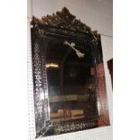 A 20th century etched glass Venetian mirror, 72cm wide x 120cm high,