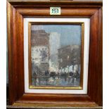 Manner of Luigi Loir, Street scene, oil on board, bears a signature, 20.5cm x 16cm.