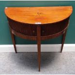 A late 18th century inlaid Dutch mahogany semi-elliptic side table,