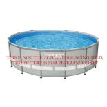 An Inter 15ft steel framed above ground pool, with sand filter, pump and accessories,