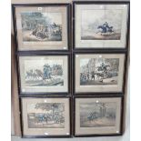 After Edward Hill, The Story of Dick Turpin, a set of six lithographs with hand colouring,