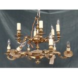 A pair of Victorian style gilt bronze twelve branch chandeliers, 20th century,