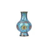 A Chinese cloisonné pear shaped vase, possibly 17th century,