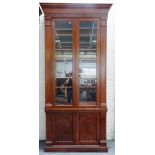 An 18th century style hardwood display cabinet cupboard,