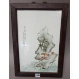 A Chinese porcelain rectangular plaque,