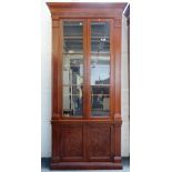 An 18th century style hardwood display cabinet cupboard,