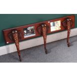 A set of three early 20th century Indian bone inlaid elephant head coat hooks,