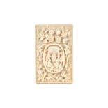 A Canton ivory rectangular card case, late 19th century,