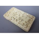 A Canton ivory rectangular card case, late 19th century,