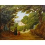 T. Coe Sewell (19th century), The village street, oil on panel, signed and dated 1846, 19cm x 24cm.