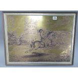 Four engraved brass rectangular plaques, 20th century, titled 'Balouades par le droite',