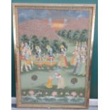 A large Indian picchvai, 20th century, gouache on paper laid on board,