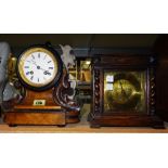 A 20th century small oak mantel clock,