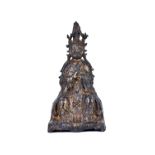 A Chinese gilt-lacquered bronze figure of Guanyin, Ming Dynasty,