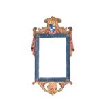 A 19th century Continental polychrome painted mirror,