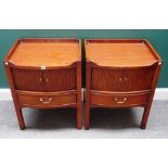 A pair of mid-18th century style tray top night stands,