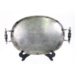 A Victorian oval electroplate gallery tr