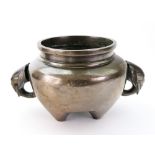 A Chinese bronze censer, 19th century, s