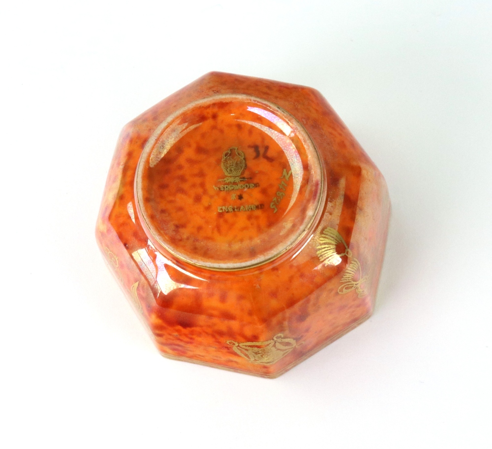 A small Wedgwood octagonal orange lustre - Image 4 of 4