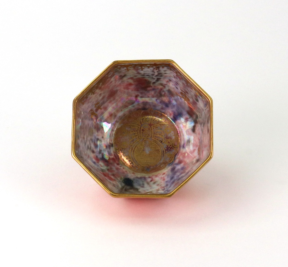 A small Wedgwood octagonal orange lustre - Image 3 of 4