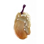 A Chinese agate pendant, 20th century, c