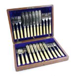 An oak cased set of twelve pairs of elec