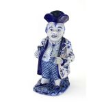 A Dutch Delft blue and white Toby jug, l