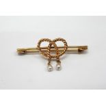 A late 19th century gold 'lovers knot' b