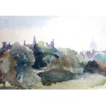 A group of six watercolour landscapes, including one attributed to Philip Wilson Steer,