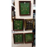 Military interest, comprising; five 20th century framed and glazed displays of WWI & WWII badges,