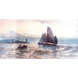 Robert Anderson (1842-1885), Boats off the Shore, watercolour, signed,
