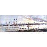 A group of five 19th century watercolours of coastal views,