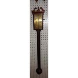 A 19th century mahogany stick barometer, 99cm high.