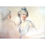 John Keyse Sherwin (1751-1790), Study of a couple, pencil and coloured chalk, signed and dated 1780,