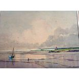 Snow Gibbs (1882-1970), Evening Leigh on Sea, Essex, watercolour, signed, inscribed on reverse ,