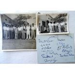 CONQUEST OF EVEREST 1953 - a small card with signatures of 13 expedition members & 2 b/w.