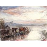 A group of assorted watercolours of landscapes and wooded scenes, including one by Struan Robertson,